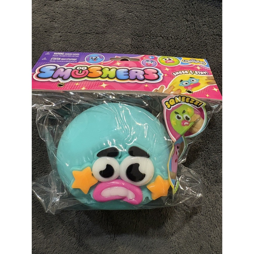 Smushers Squishy Blue Face Authentic Orb Curiosities Brand NEW In Package